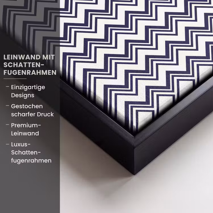 Oceaan - Golven - Blauw - Wit Canvas met baklijst klein 1124 -uniquesellingpoint_productkenmerken_DE
