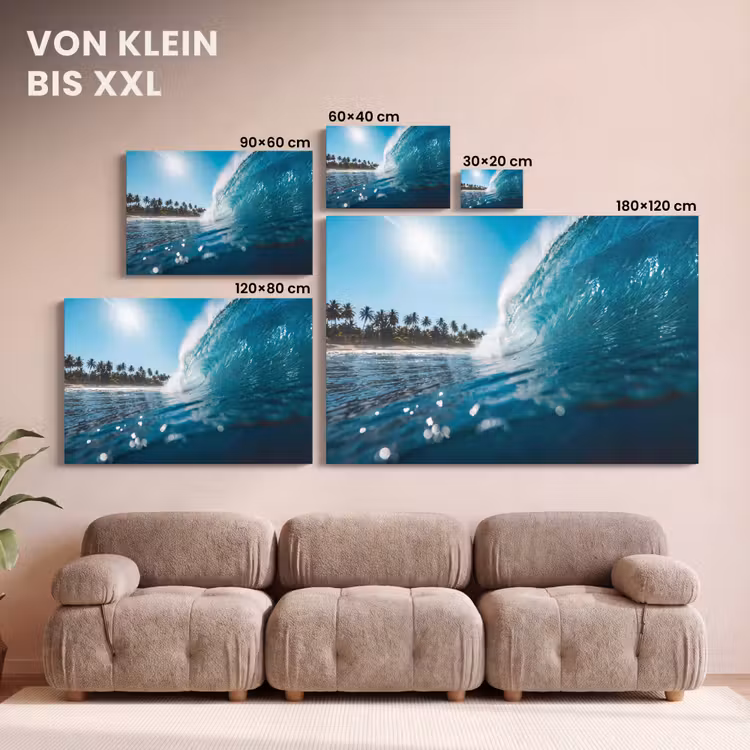 Oceaan - Golf - Strand - Natuur - Blauw canvas 2cm klein -Xsfeer8_DE
