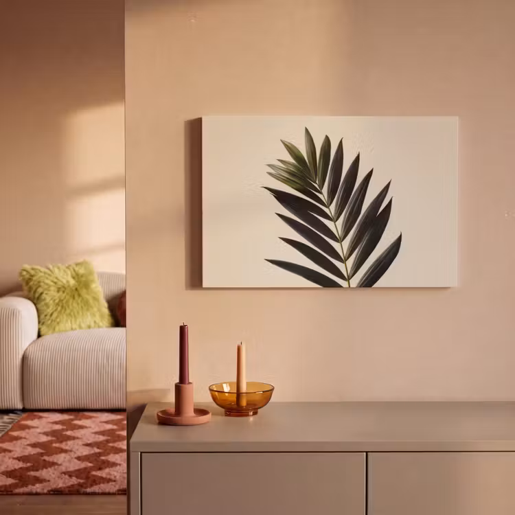 Palmblad - Donkere bladen - Subtiel canvas 2cm klein -sfeer1