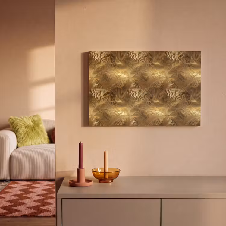 Palm - Waaier - Goud canvas 2cm klein 34 -sfeer1