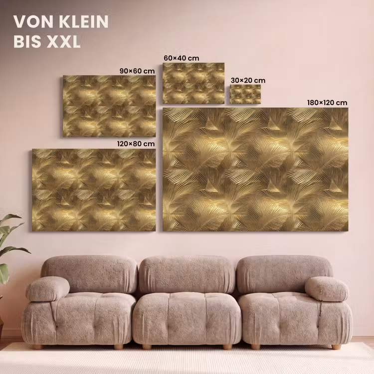 Palm - Waaier - Goud canvas 2cm klein 34 -Xsfeer8_DE