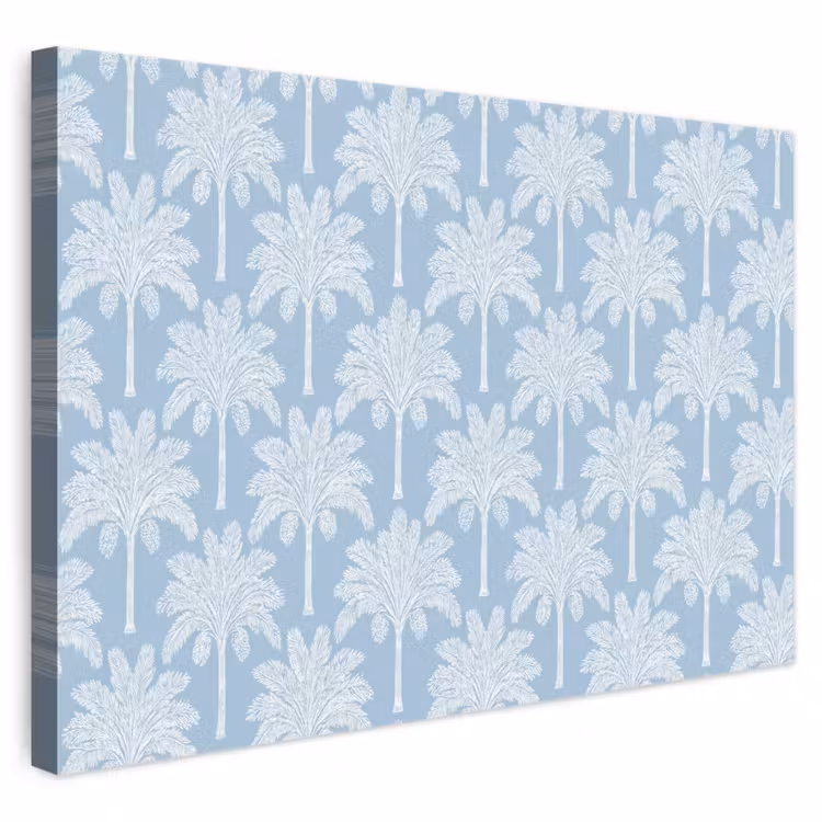 Palmboom - Modern - Blauw canvas 2cm klein 34 -3d