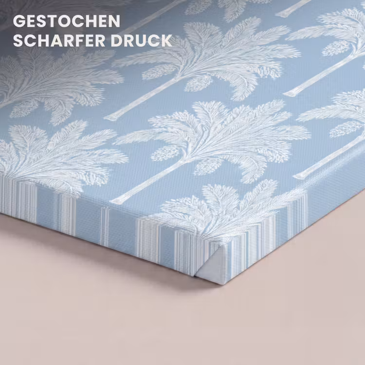 Palmboom - Modern - Blauw canvas 2cm klein 34 -closeup_print_DE