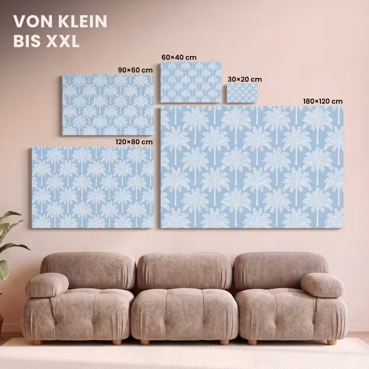 Palmboom - Modern - Blauw canvas 2cm klein 34 -Xsfeer8_DE