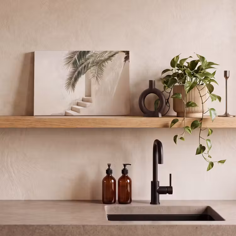 Palmboom - Schaduw - Trap - Beige canvas 2cm klein -closeup_print_DE