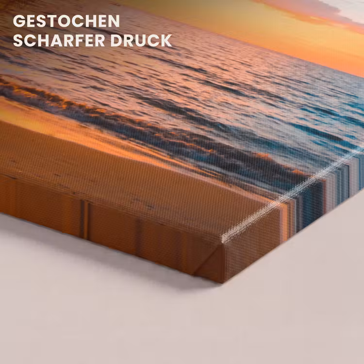 Palme - Sonnenuntergang - Horizont - Strand - Meer - Tropisch canvas 2cm klein -closeup_print_DE