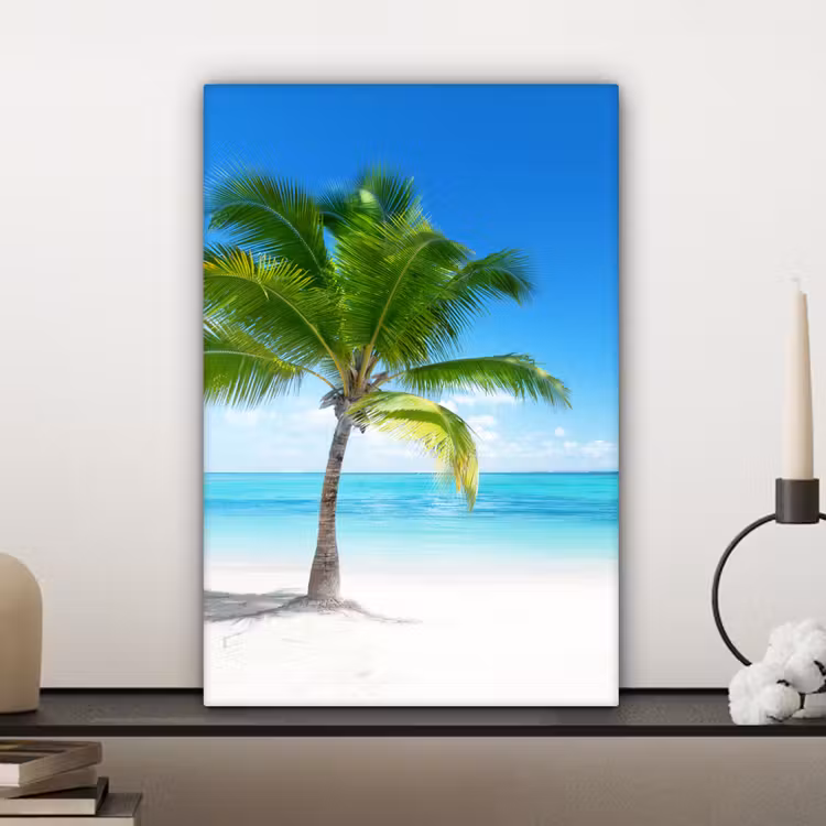 Palmboom - Strand - Zee - Zomer canvas 2cm klein -closeup_print_DE