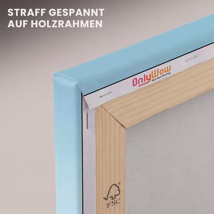 Palmboom - Strandhuis - Roze canvas 2cm klein -uniquesellingpoint_afwerking-onlywow_DE