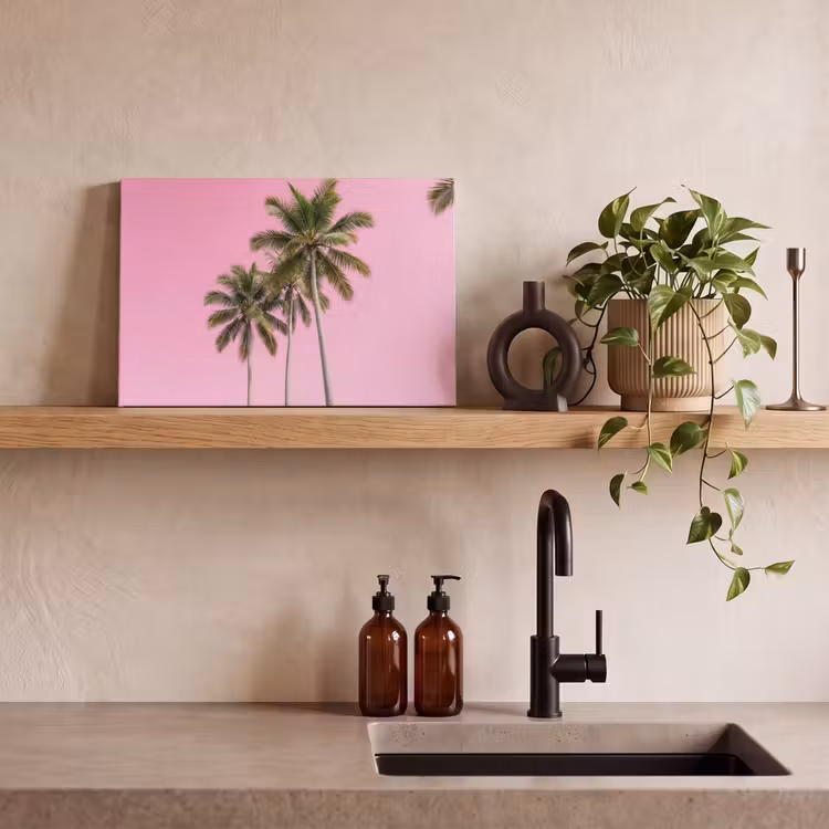 Palmboom - Tropisch - Pink canvas 2cm klein -closeup_print_DE