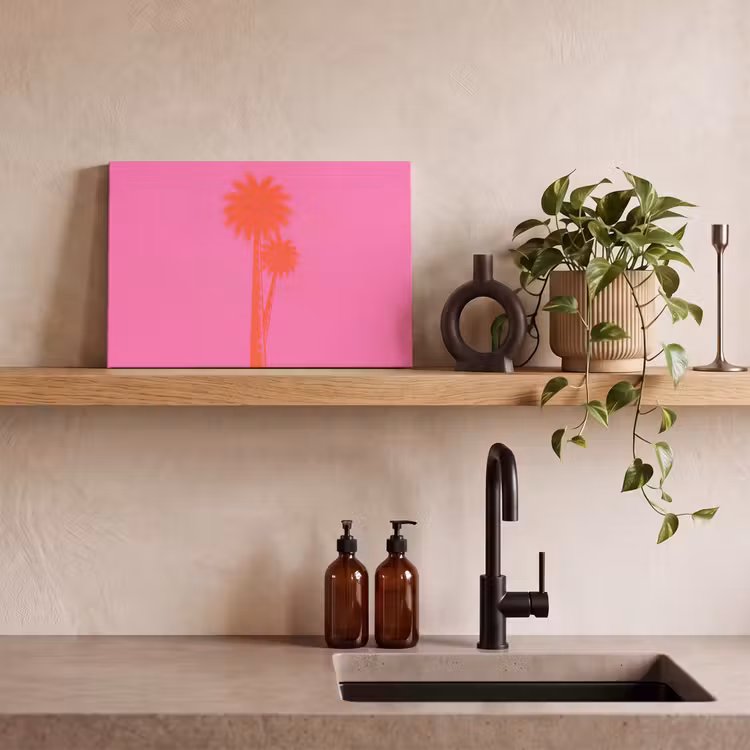 Palmbomen - Modern - Roze canvas 2cm klein -sfeer3