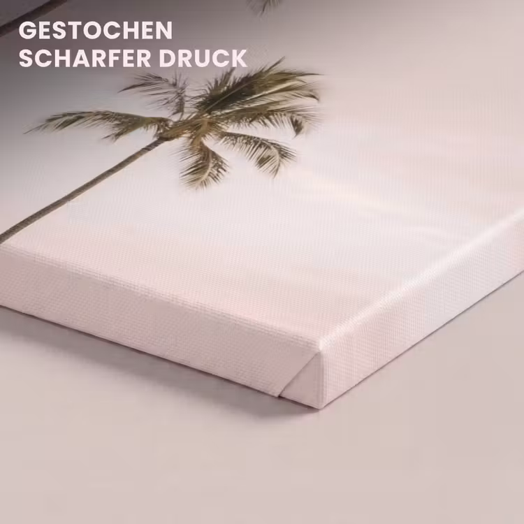 Palmbomen - Zonsondergang - Roze canvas 2cm klein -closeup_print_DE