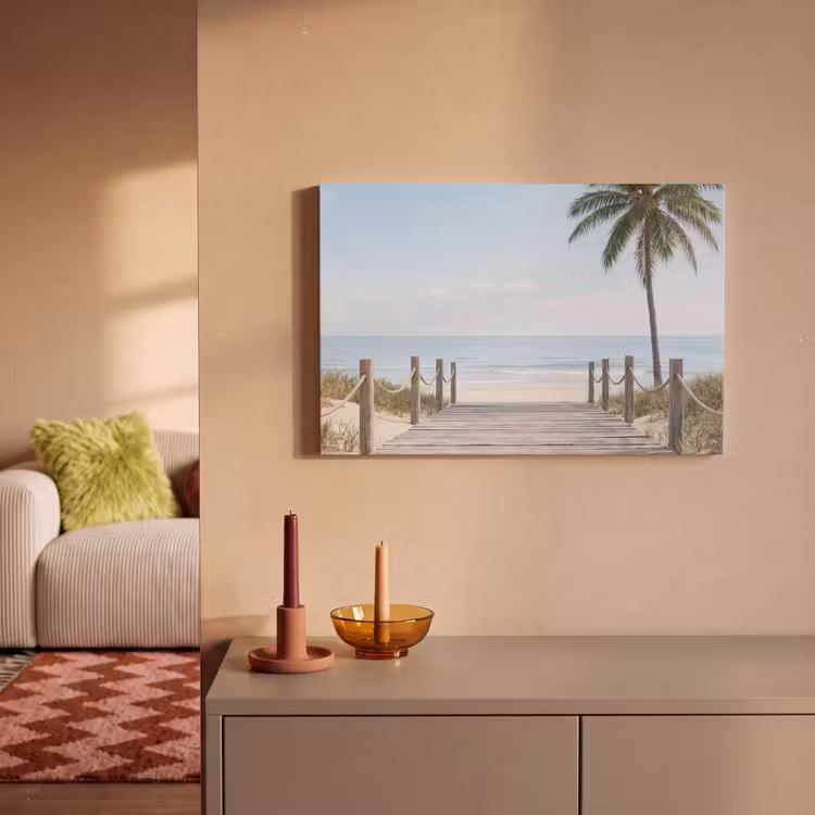 Palmbomen - Pad - Horizon canvas 2cm klein -sfeer1
