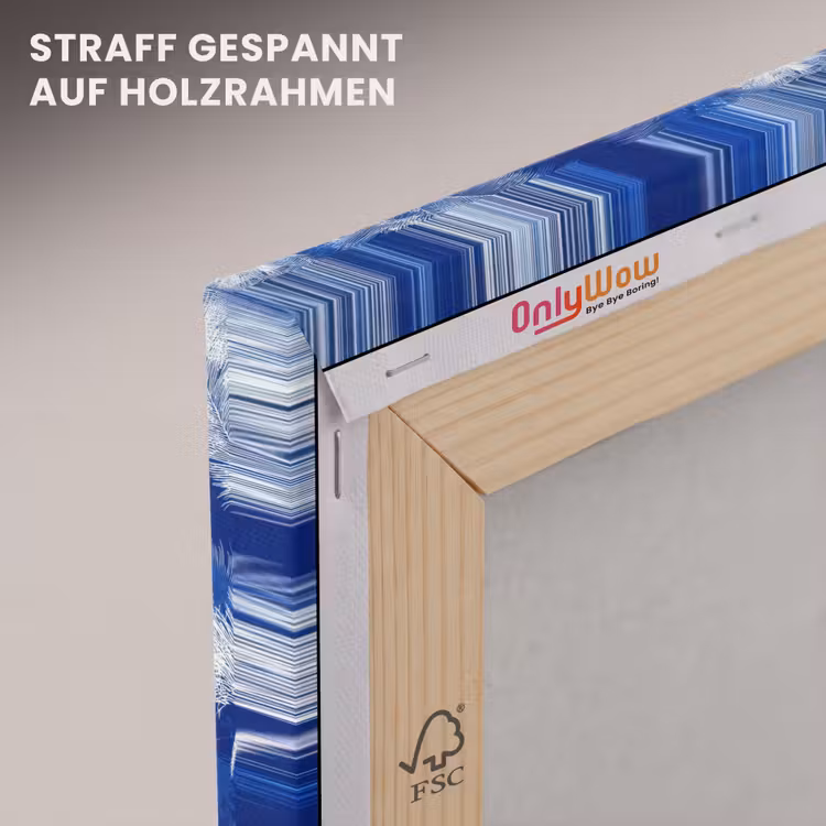 Palmblad - Patroon - Blauw canvas 2cm klein 34 -uniquesellingpoint_afwerking-onlywow_DE