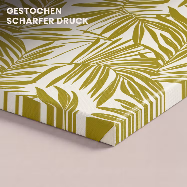 Palmblad - Patroon - Groen canvas 2cm klein 34 -closeup_print_DE