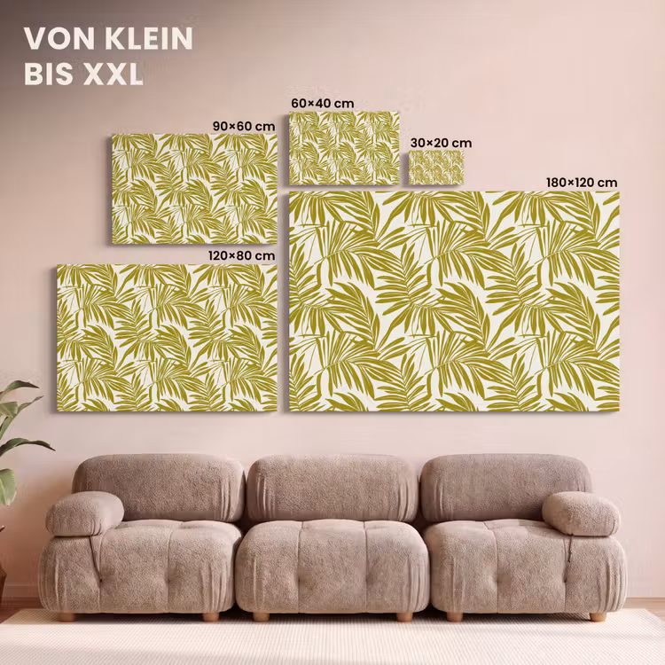 Palmblad - Patroon - Groen canvas 2cm klein 34 -Xsfeer8_DE