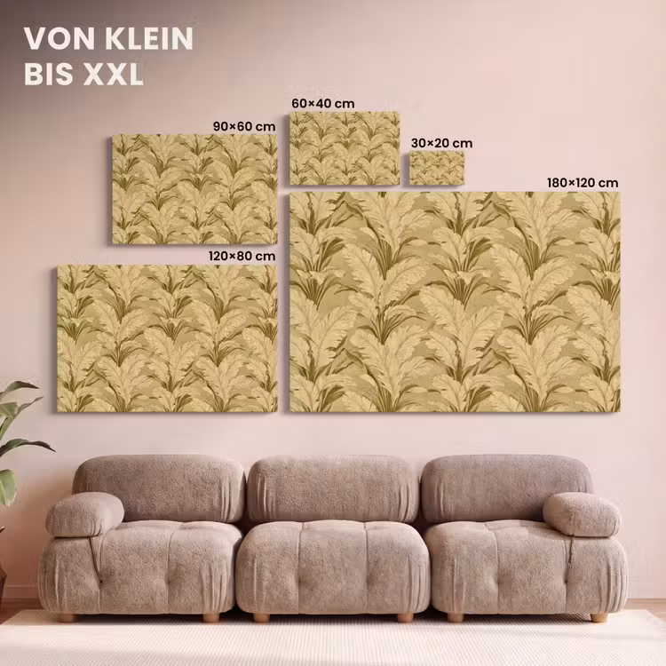 Palmbladeren - Klassiek - Groen canvas 2cm klein 34 -Xsfeer8_DE