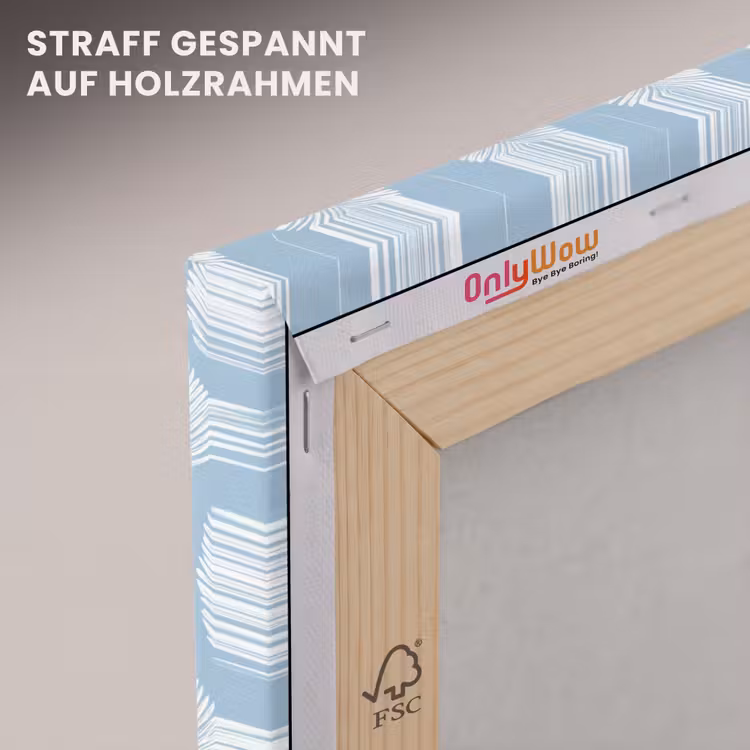 Palmbladeren - Naadloos - Patroon - Pastelblauw canvas 2cm klein 34 -uniquesellingpoint_afwerking-onlywow_DE