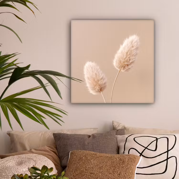 Pampas pluimen - Beige - Planten canvas 2cm middel -sfeer1