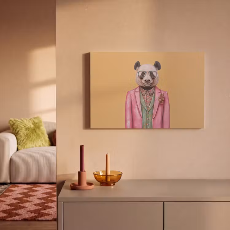 Panda - Pak - Zonnebril - Blauw canvas 2cm klein -sfeer1
