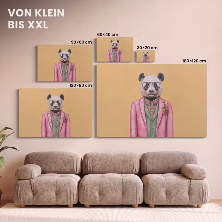 Panda - Pak - Zonnebril - Blauw canvas 2cm klein -Xsfeer8_DE