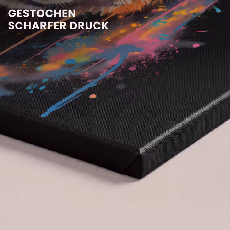 Panda - Graffiti - Dieren - Zwart - Kleuren canvas 2cm klein -uniquesellingpoint_afwerking-onlywow_DE