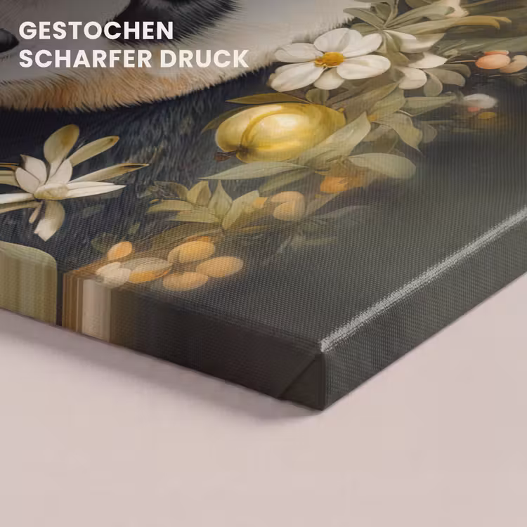 Panda - Pandabeer - Wilde dieren - Natuur - Bloemen canvas 2cm klein -uniquesellingpoint_afwerking-onlywow_DE