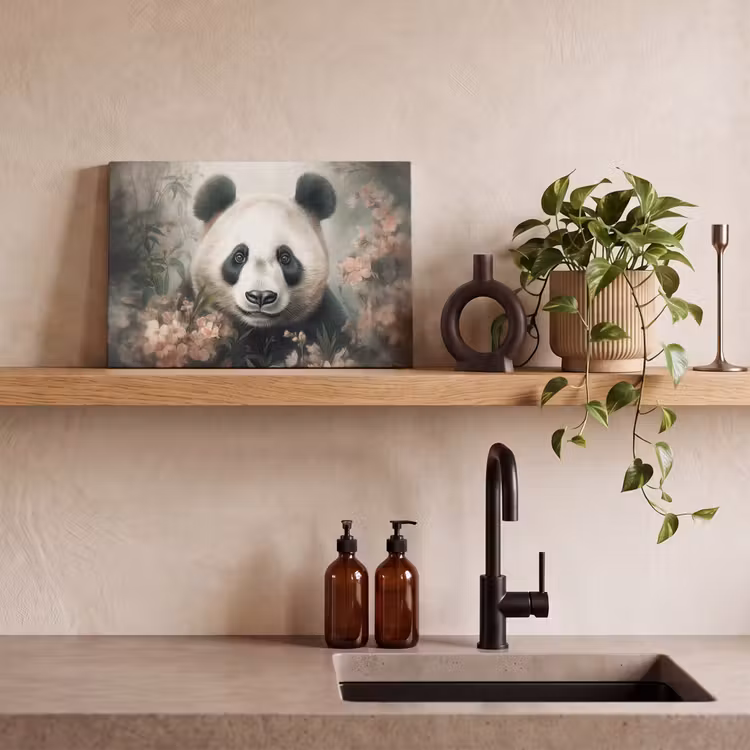 Panda - Dieren - Bloemen - Planten canvas 2cm klein -closeup_print_DE