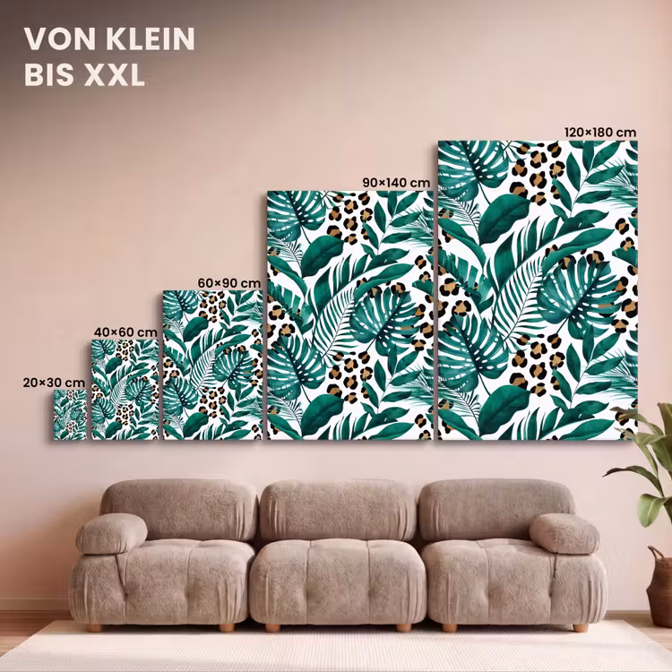 Panterprint - Bladeren - Jungle canvas 2cm klein -uniquesellingpoint_afwerking-onlywow_DE