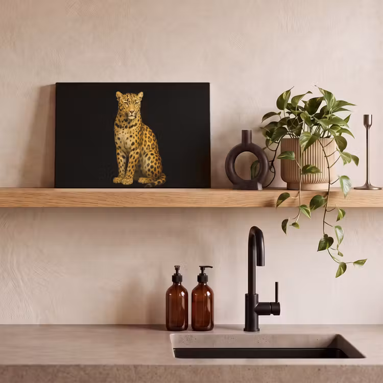 Panter - Realistisch - Bruin canvas 2cm klein -closeup_print_DE