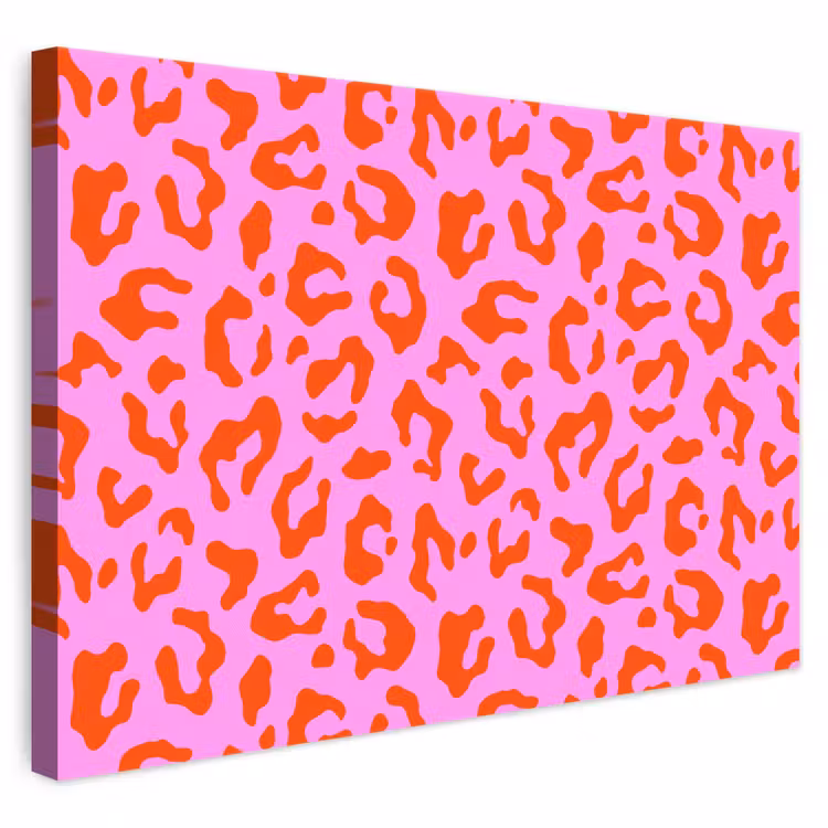 Panter - Rood - Roze canvas 2cm klein 34 -3d