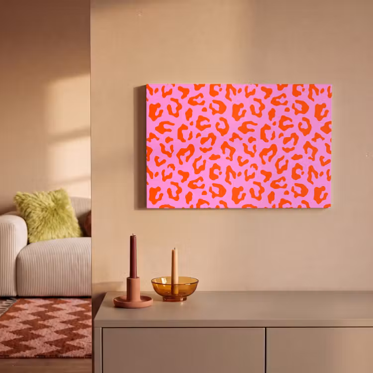 Panter - Rood - Roze canvas 2cm klein 34 -sfeer1