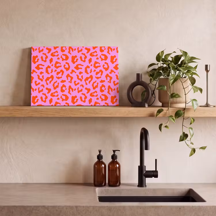 Panter - Rood - Roze canvas 2cm klein 34 -sfeer3