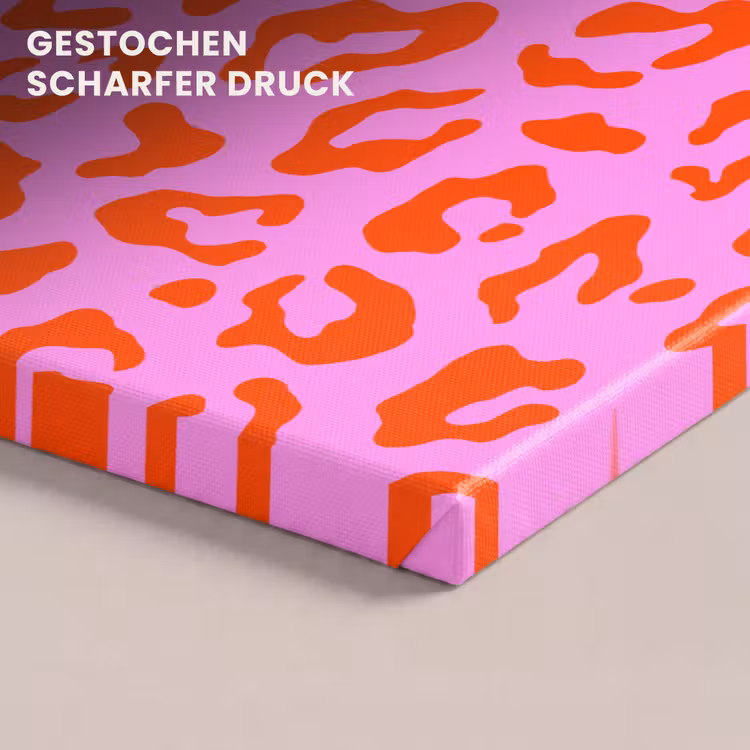 Panter - Rood - Roze canvas 2cm klein 34 -closeup_print_DE