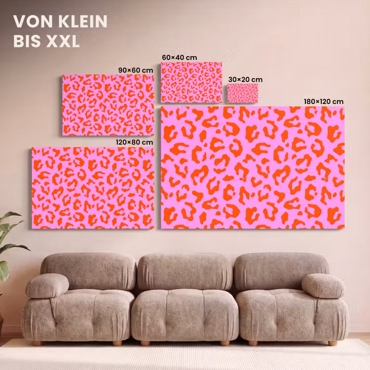 Panter - Rood - Roze canvas 2cm klein 34 -Xsfeer8_DE