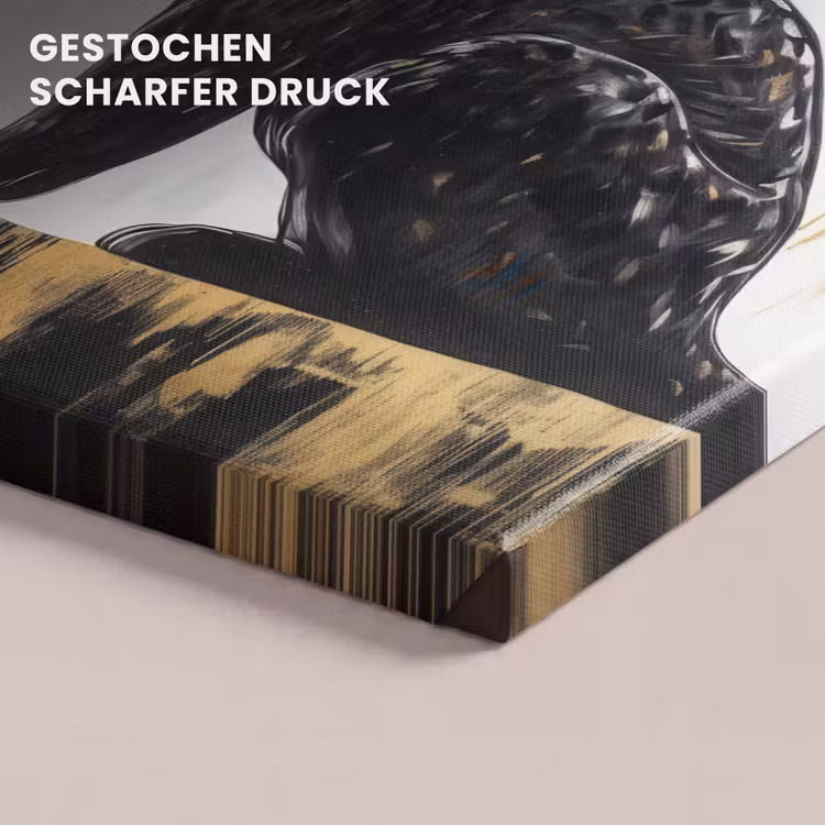 Panter - Zwart - Abstract - Goud canvas 2cm klein -uniquesellingpoint_afwerking-onlywow_DE