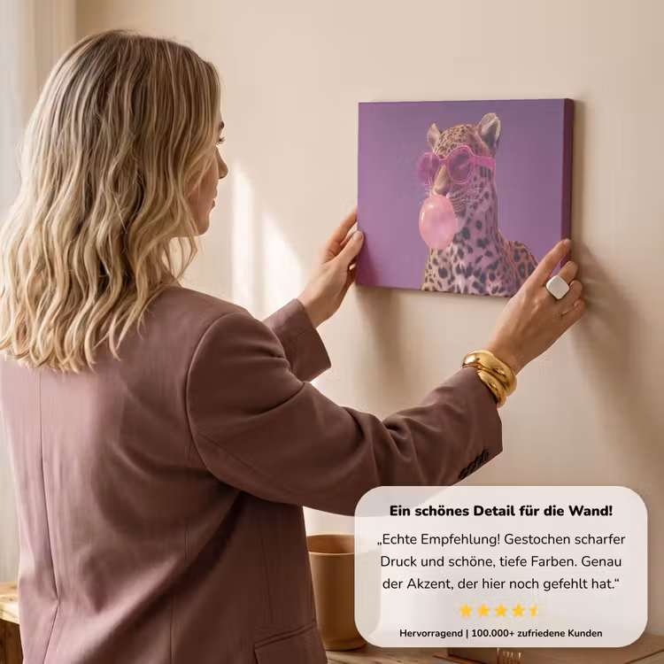 Panter - Zonnebril - Kauwgombel - Roze canvas 2cm klein -Xsfeer7_DE