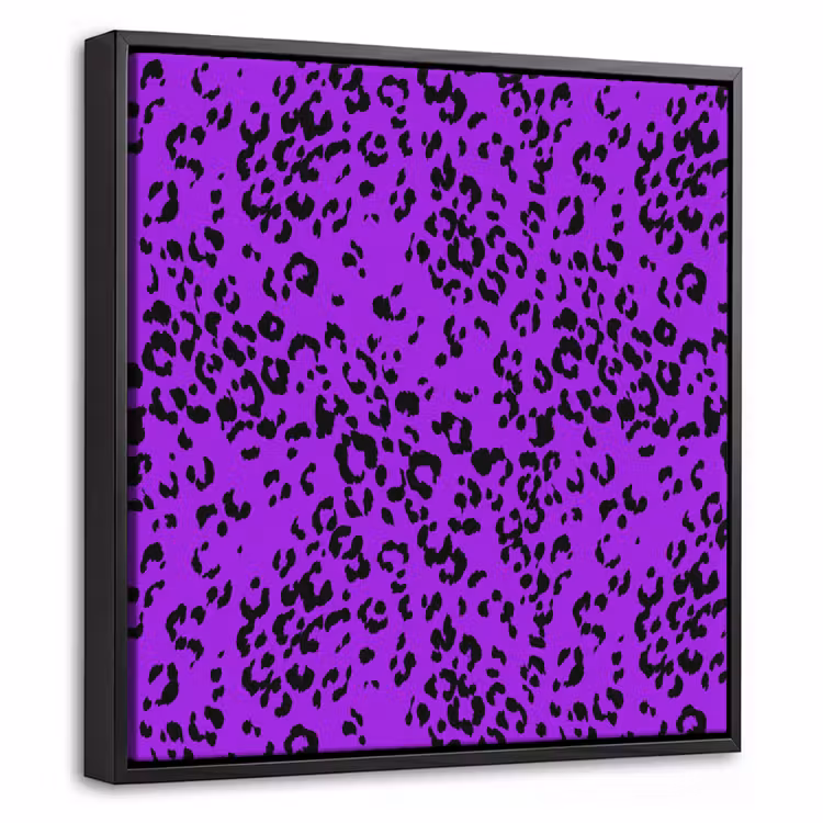 Panterprint - Paars - Patroon Canvas met baklijst klein 1124 -threedimensional_3d_global