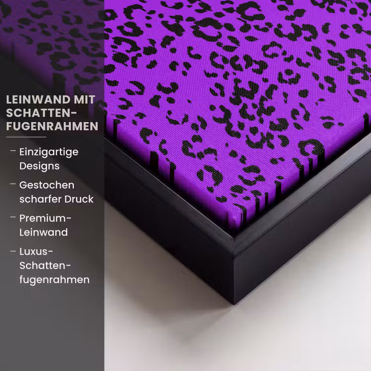 Panterprint - Paars - Patroon Canvas met baklijst klein 1124 -uniquesellingpoint_productkenmerken_DE