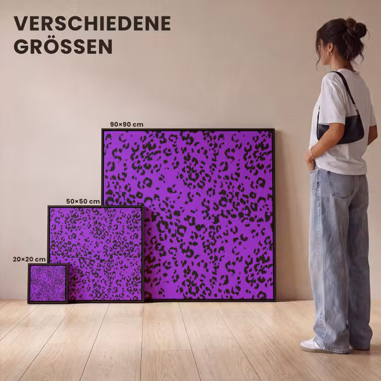 Panterprint - Paars - Patroon Canvas met baklijst klein 1124 -comparison_formatenoverzicht_DE