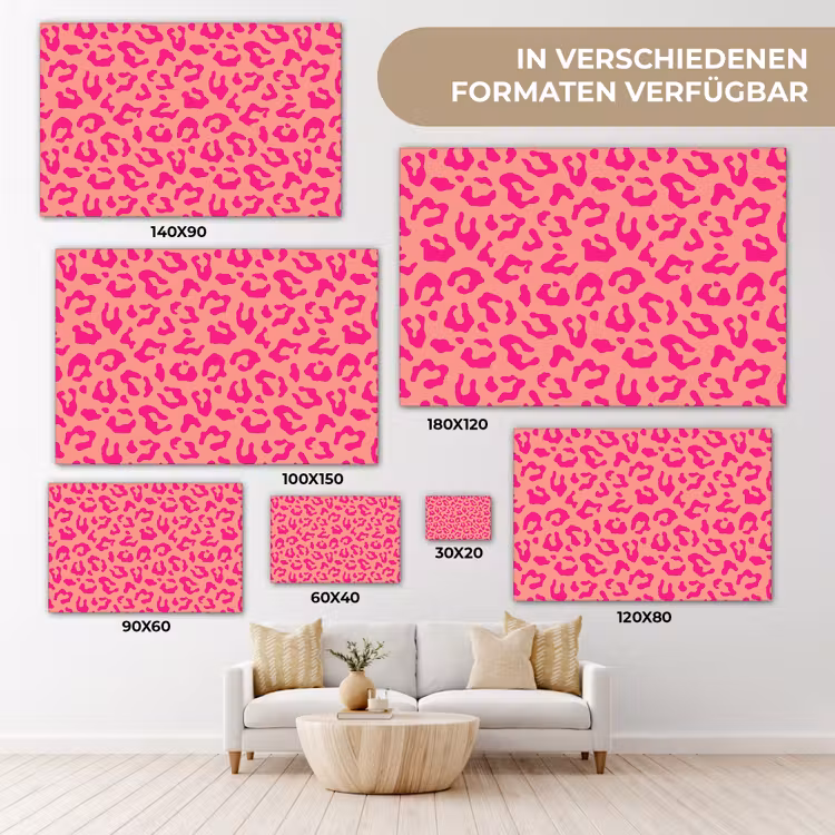 Panterprint - Roze - Dierenprint - Minimalistisch canvas 2cm klein -Xsfeer8_DE