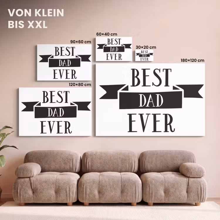 Papa - Quote - Beste papa canvas 2cm klein -Xsfeer8_DE