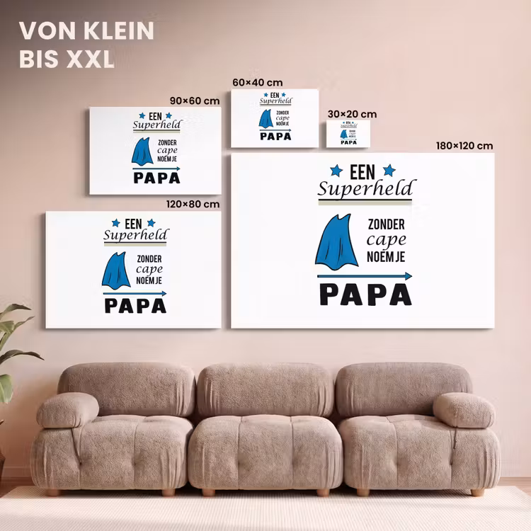 Papa - Quotes - Een superheld zonder cape noem je papa - Spreuken canvas 2cm klein -Xsfeer8_DE