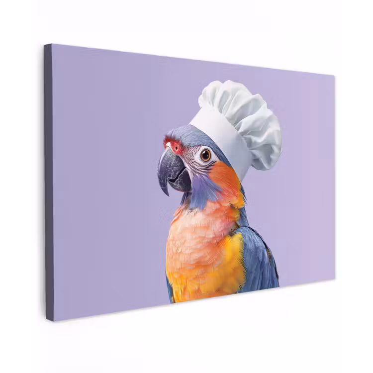 Papegaai - Koksmuts - Paars - Cute canvas 2cm klein -z3d