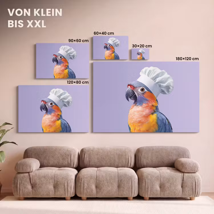 Papegaai - Koksmuts - Paars - Cute canvas 2cm klein -Xsfeer8_DE