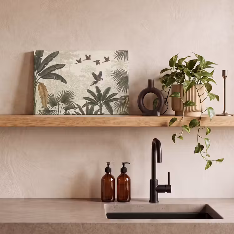 Papagaaien - Jungle - Tropisch - Green canvas 2cm klein -closeup_print_DE