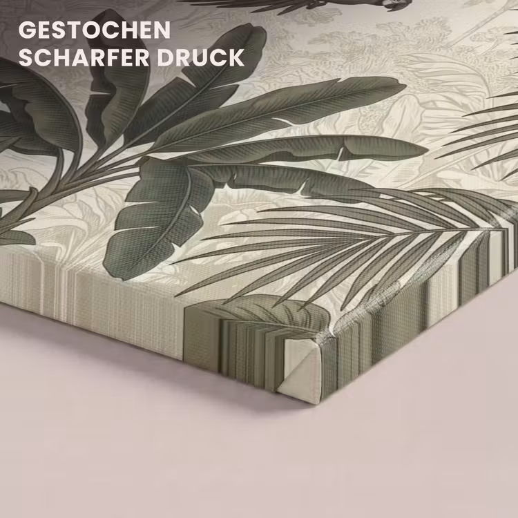 Papagaaien - Jungle - Tropisch - Green canvas 2cm klein -uniquesellingpoint_afwerking-onlywow_DE