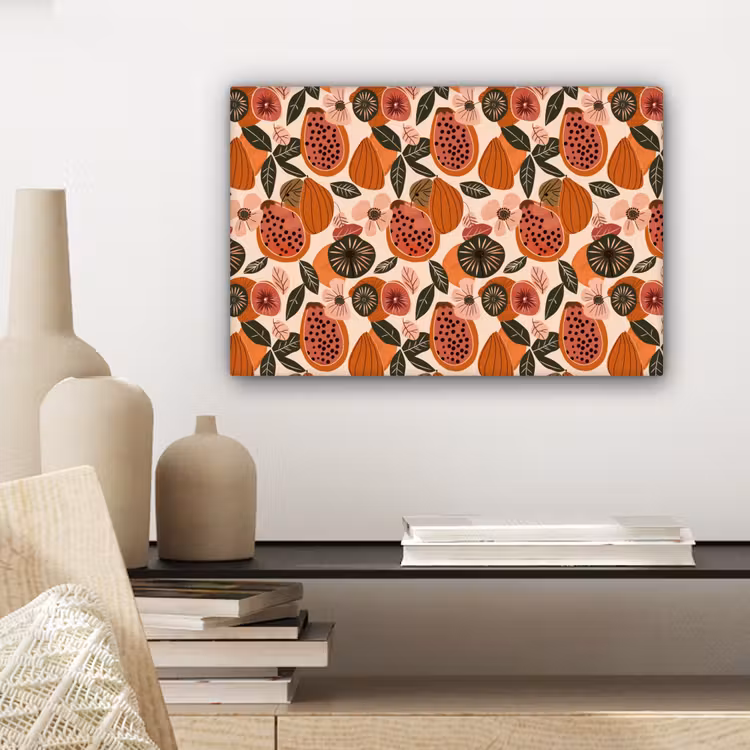 Papaja - Bloesem - Oranje canvas 2cm klein 34 -closeup_print_DE