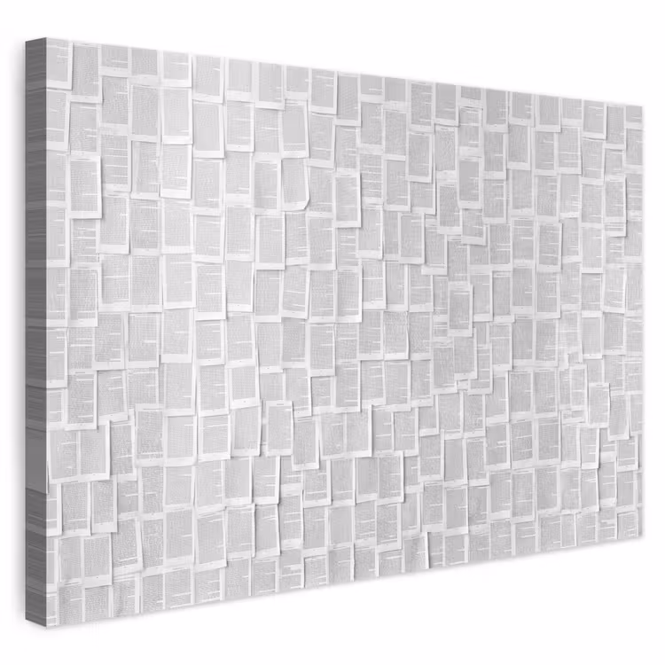 Papier - Overlappend - Textuur - Modern - Wit canvas 2cm klein -3d