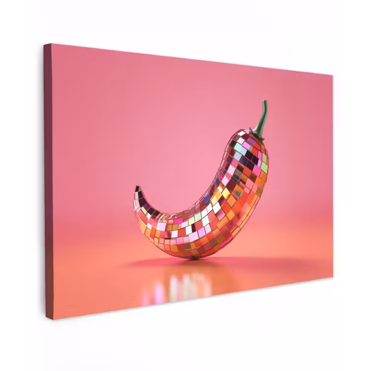 Peper - Disco - Rood - Glitter canvas 2cm klein -z3d
