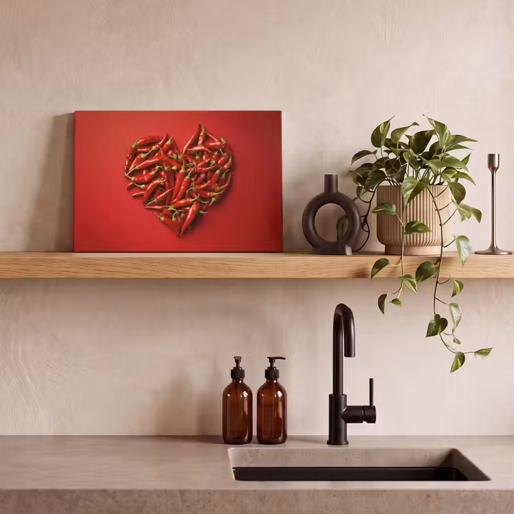 Pepers - Rood - Hart canvas 2cm klein -closeup_print_DE